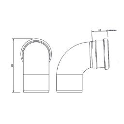 floplast underground 87° single socket bend dimensions