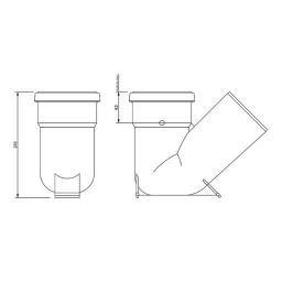 FloPlast Underground 45° Universal Gully Trap dimensions