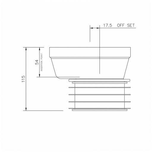 floplast white offset soil wc connector