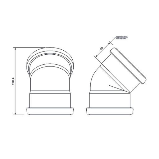 FloPlast Underground 45° Double Socket Bend dimensions.png