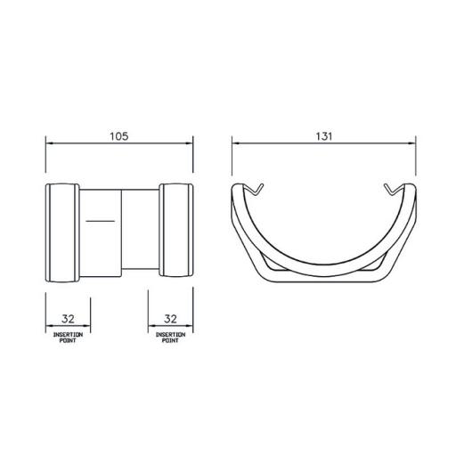 floplast square to round gutter adaptor dimensions