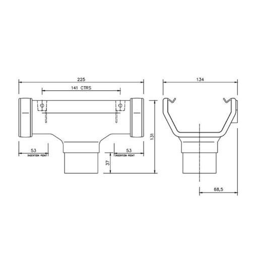 floplast square gutter running outlet dimensions