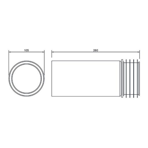 floplast white 250mm extension