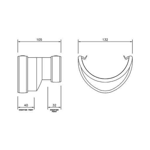 floplast deepflow hi-cap or high capacity to half round gutter adaptor