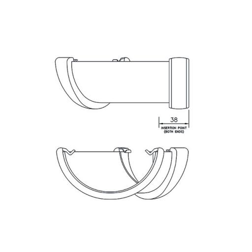 floplast half round gutter 135° angle