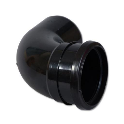 FloPlast Black Single Socket 92.5° Bend Soil Pipe