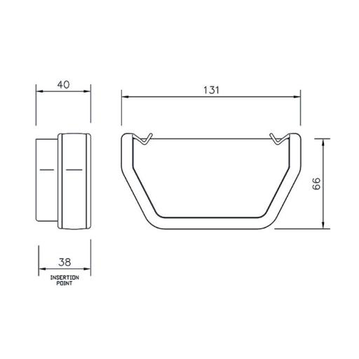 floplast square gutter external stop end dimensions