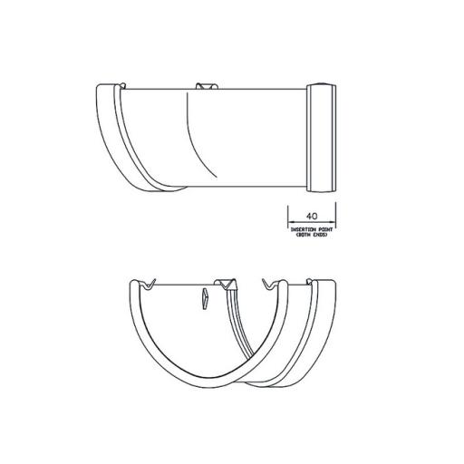 floplast deepflow hi-cap or high capacity 135° gutter angle