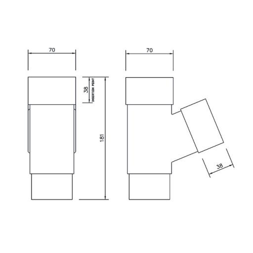 floplast square downpipe 112° branch