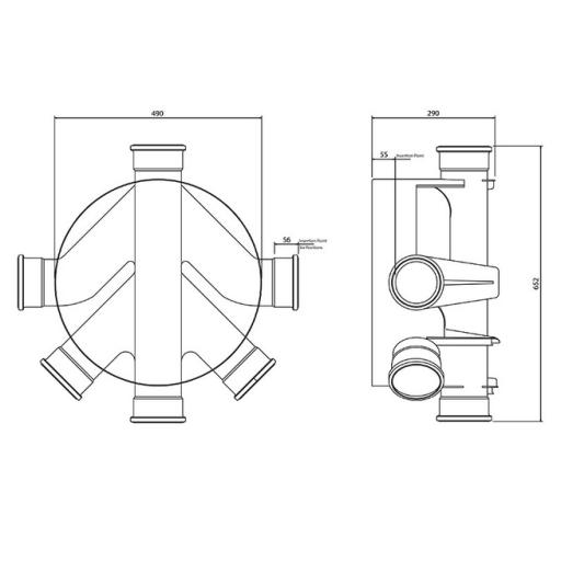 FloPlast Underground 270mm Deep Chamber Base dimensions