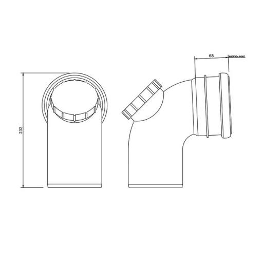 floplast soil pipe single socket 90° access bend