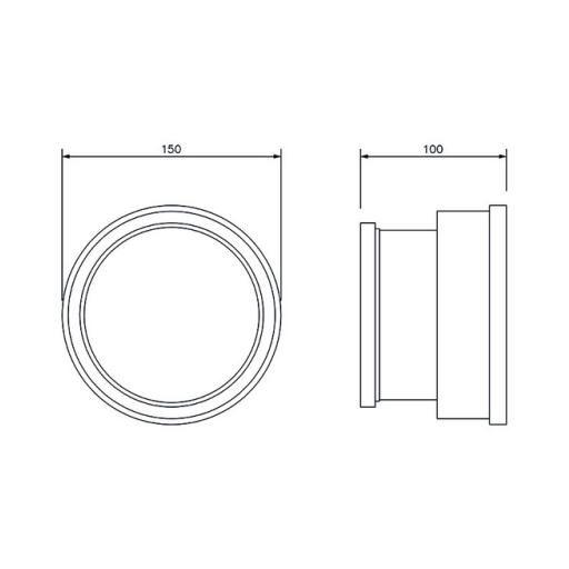 Black FloPlast Underground Hepsleve Clay Adaptor DS dimensions