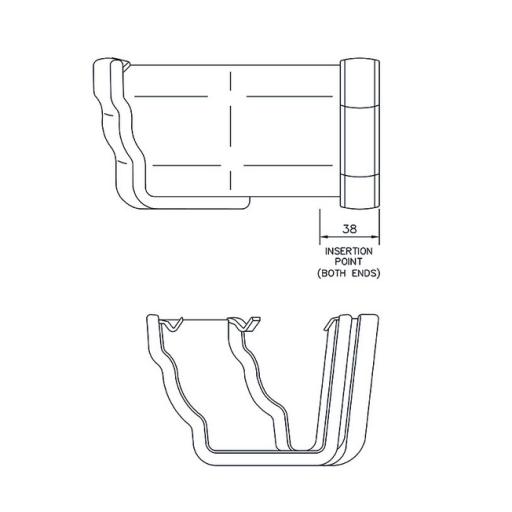 floplast ogee gutter 135° external angle