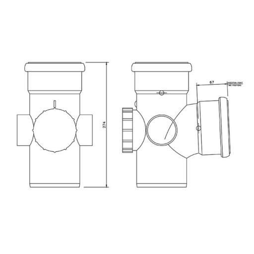 floplast soil pipe 92.5° access branch