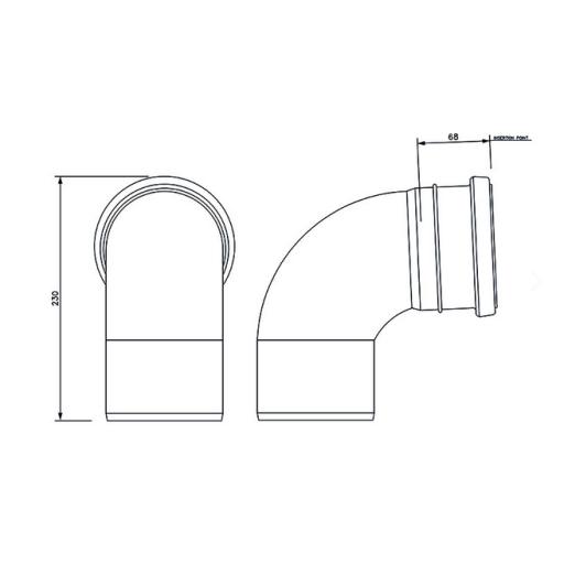 floplast underground 87° single socket bend dimensions